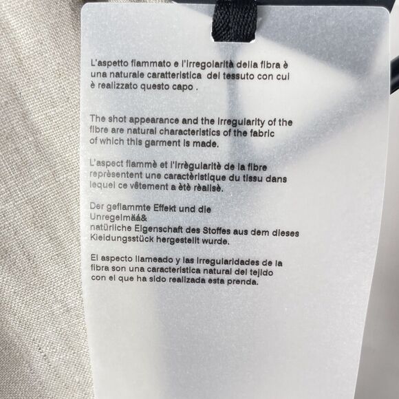 Womens 100% Linen Sleeveless Beige Vest Coat Italy Career Boho Chic NEW - Picture 11 of 11